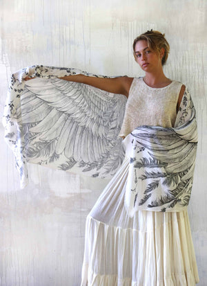 White Angel Wings Scarf