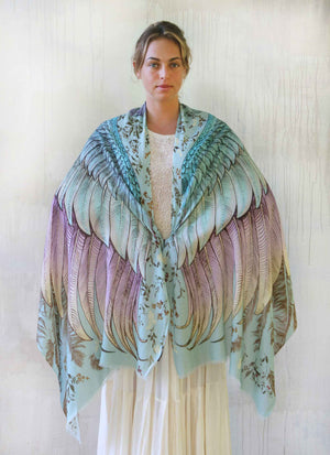 Blue Vintage Wings Scarf