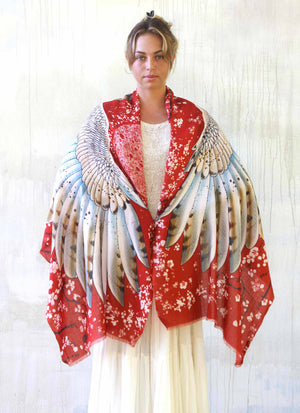 Cherry Blossom Barn Owl Scarf