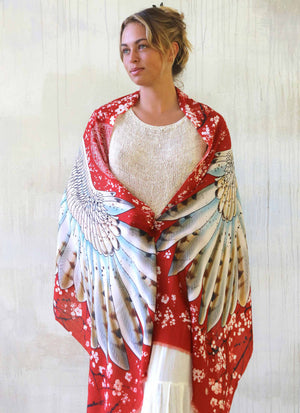 Cherry Blossom Barn Owl Scarf