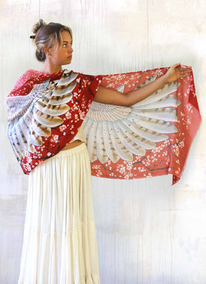 Cherry Blossom Barn Owl Scarf