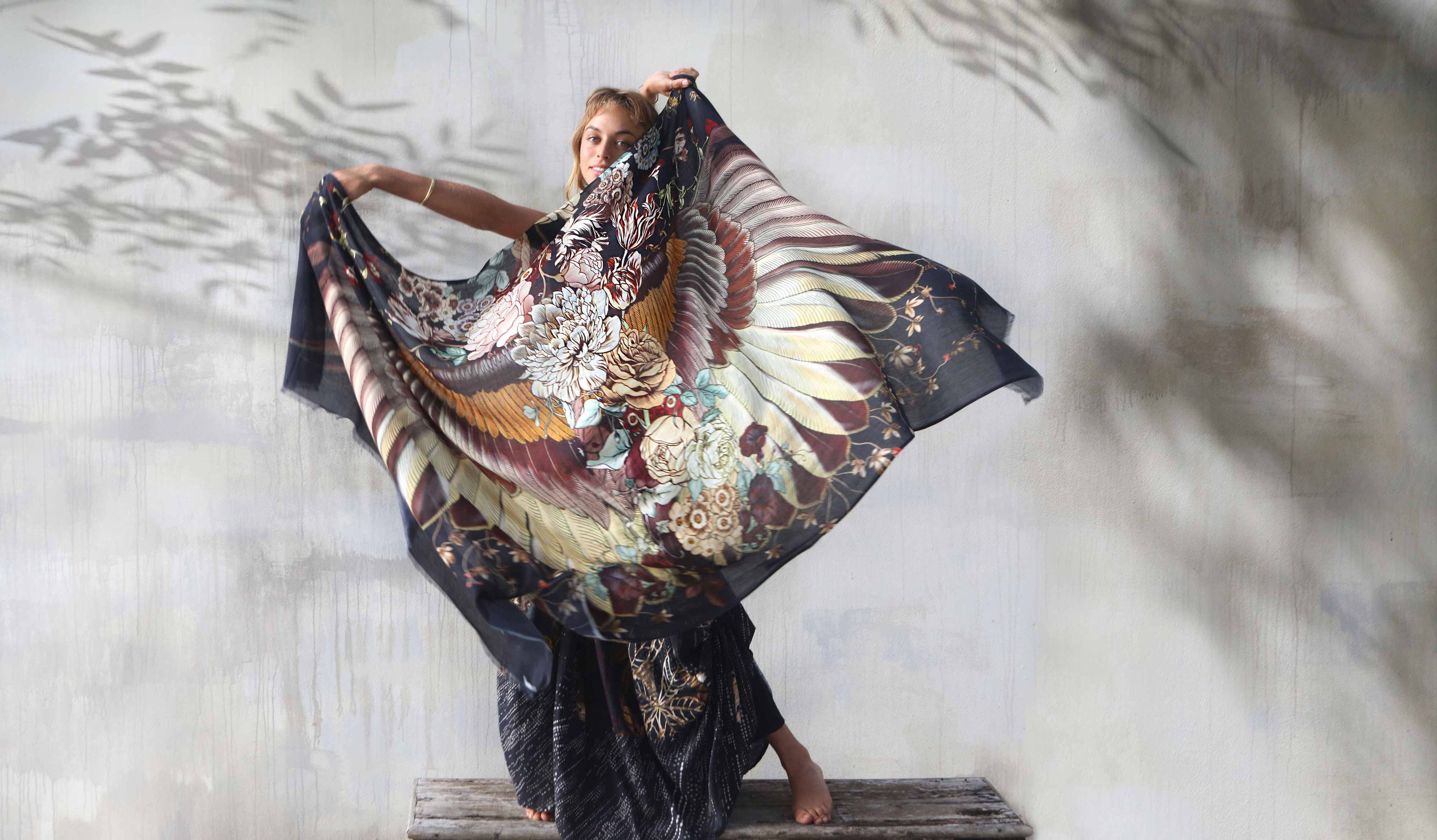 Wearable Art scarves and clothing | Feather Wing Scarves