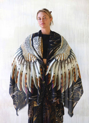 Barn Owl Bird Feather Wings Scarf