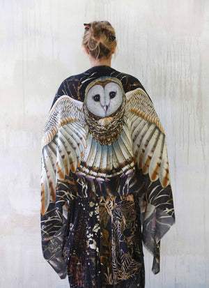 Barn Owl Bird Feather Wings Scarf