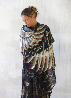 Barn Owl Bird Feather Wings Scarf
