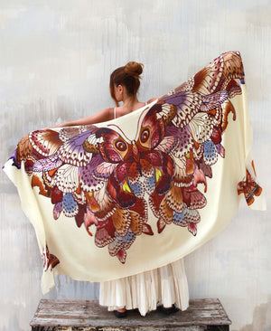 Brown Butterfly Wings Shawl