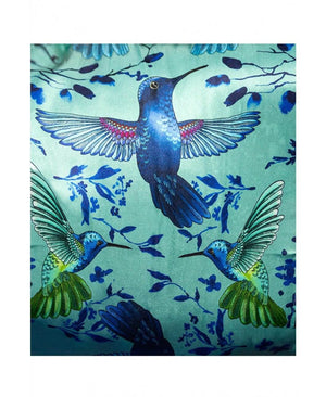Aqua Hummingbirds festival scarf
