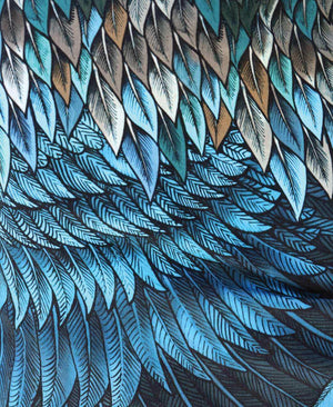 Blue Feather Wrap Skirt
