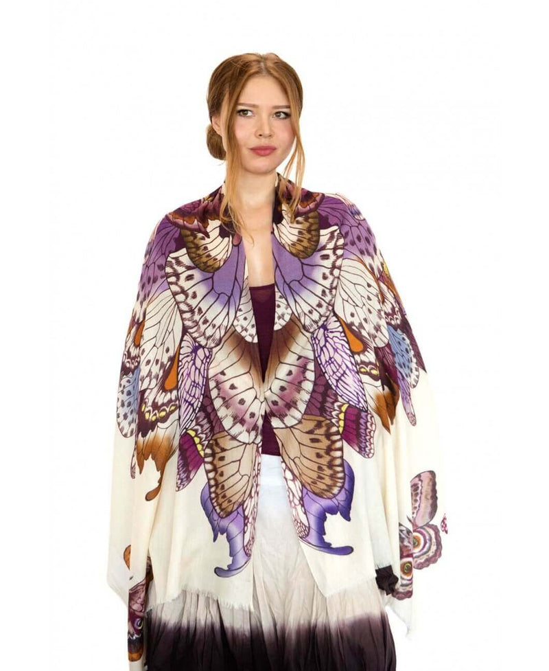 Brown Butterfly wings scarf