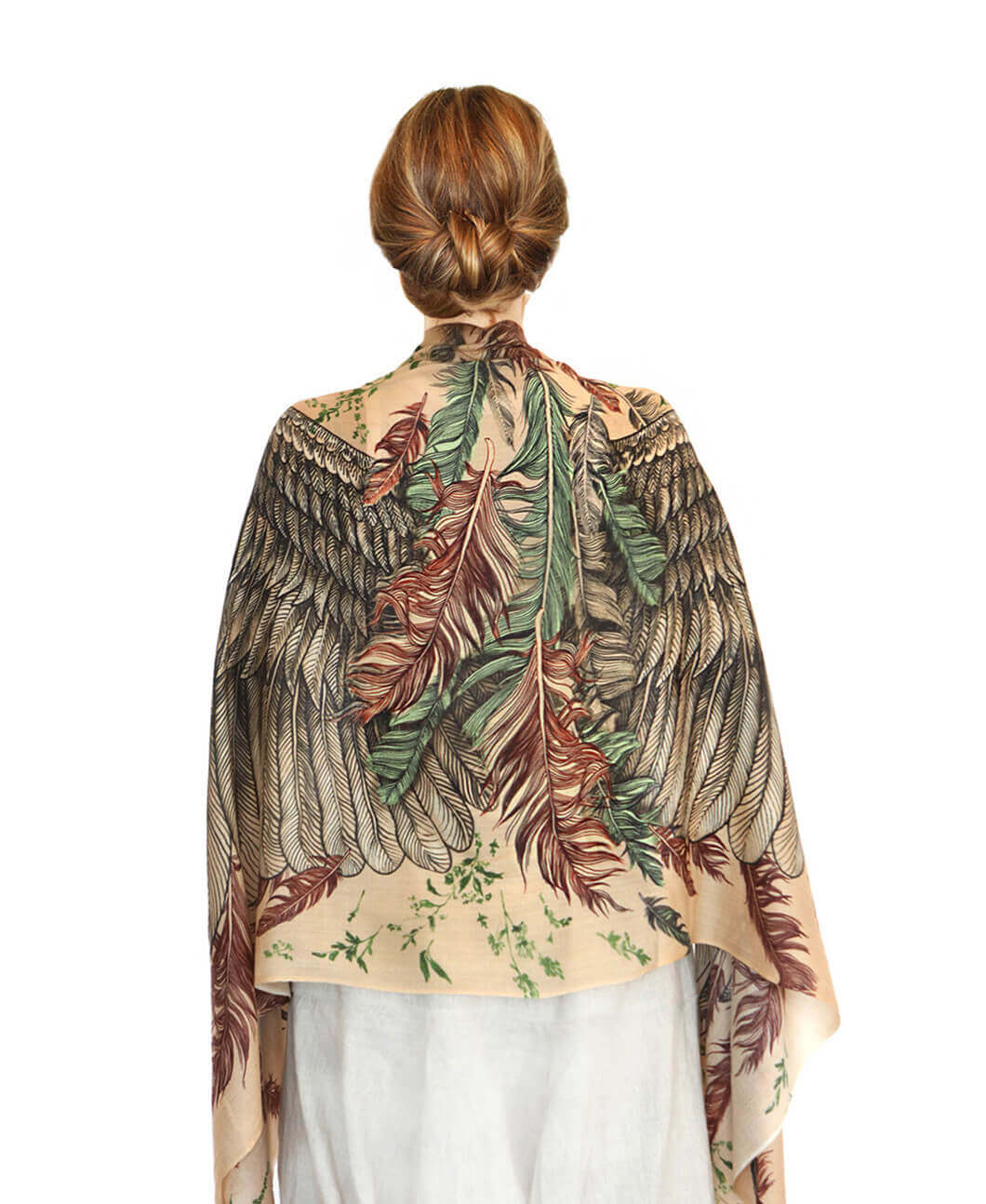 Earthy Bohemian Bird Wings Scarf – shovava