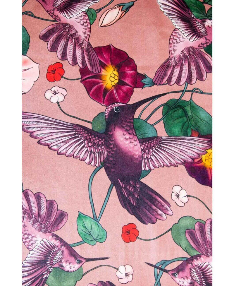 Pink Hummingbirds Turban Headwrap