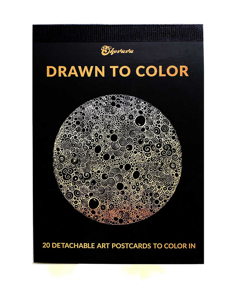Drawn to color post card coloring book