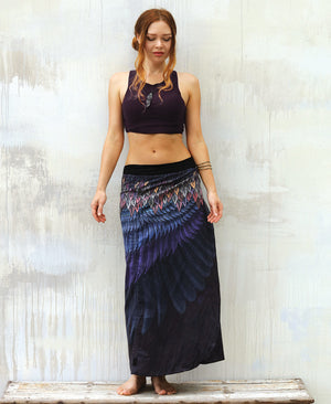 Purple Feather Wrap Skirt