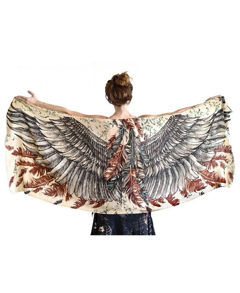 Earthy Bohemian Bird Wings Scarf – shovava